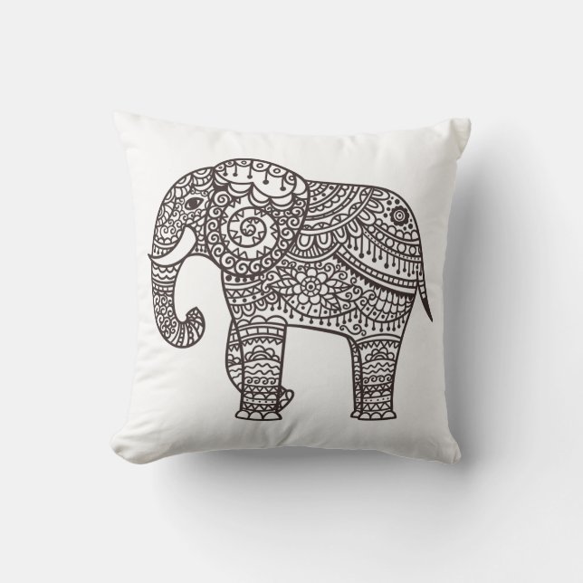 Decorative Style Elephant Cushion (Front)