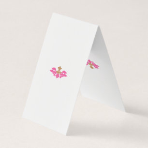 Decorative Style, Hot Pink, Antique Brass Business Card