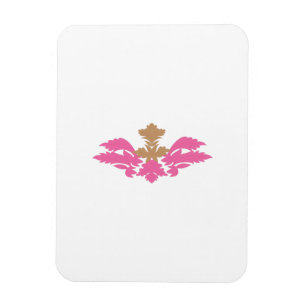 Decorative Style, Hot Pink, Antique Brass Magnet