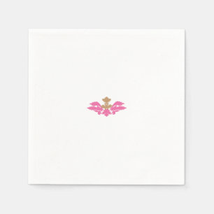Decorative Style, Hot Pink, Antique Brass Napkin