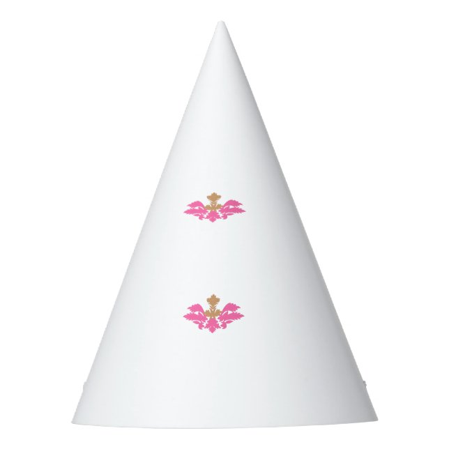 Decorative Style, Hot Pink, Antique Brass Party Hat (Front)