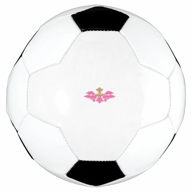 Decorative Style, Hot Pink, Antique Brass Soccer Ball (Front)