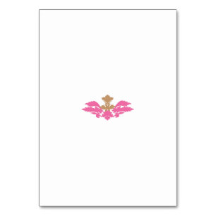 Decorative Style, Hot Pink, Antique Brass Table Number