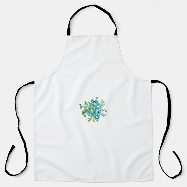 Decorative Style, Mint Cream, Fountain Blue, Teal. Apron (Front)