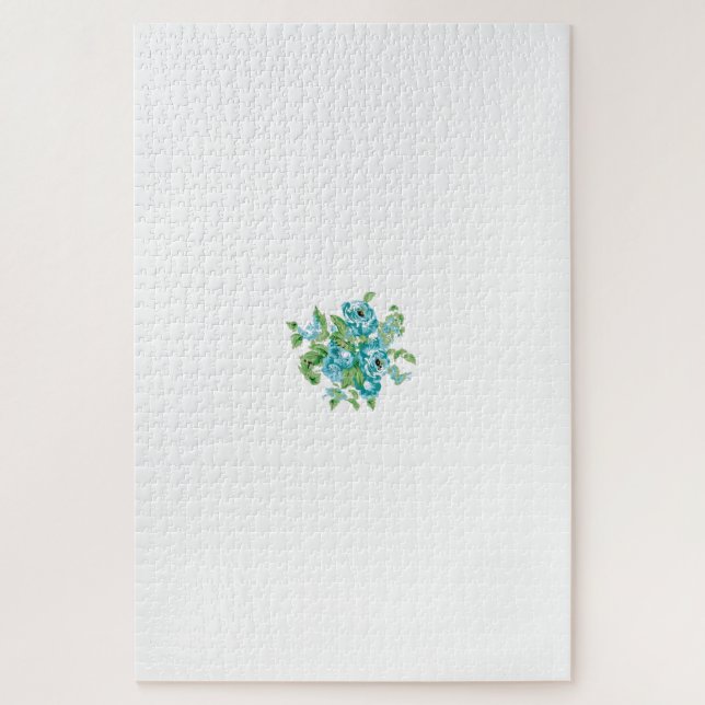 Decorative Style, Mint Cream, Fountain Blue, Teal. Jigsaw Puzzle (Vertical)