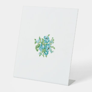 Decorative Style, Mint Cream, Fountain Blue, Teal. Pedestal Sign