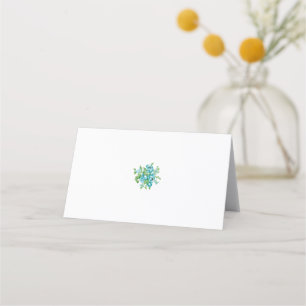 Decorative Style, Mint Cream, Fountain Blue, Teal. Place Card
