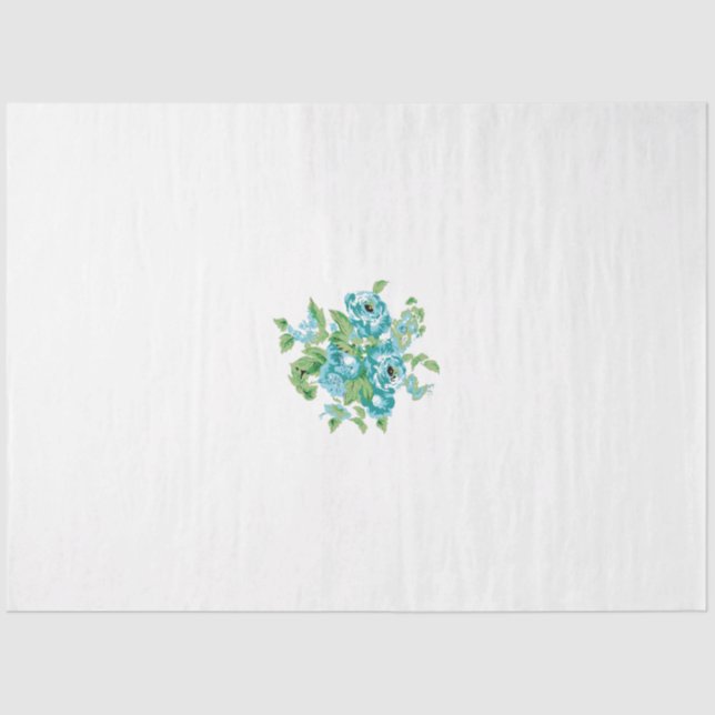 Decorative Style, Mint Cream, Fountain Blue, Teal. Tissue Paper (Front)