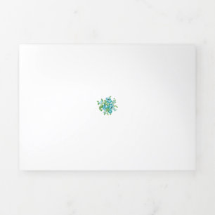 Decorative Style, Mint Cream, Fountain Blue, Teal. Tri-Fold Card