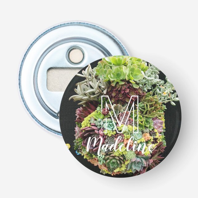 Decorative Succulents Bottle Opener (Front)