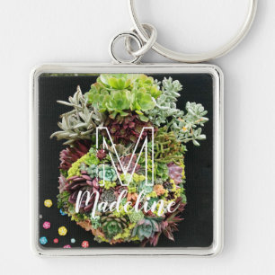 Decorative Succulents Key Ring