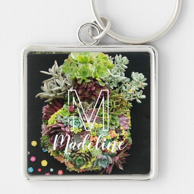 Decorative Succulents Key Ring (Front)