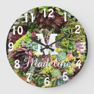Decorative Succulents Large Clock