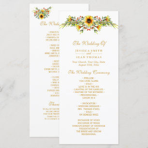 Decorative Summer Flowers Wedding Program