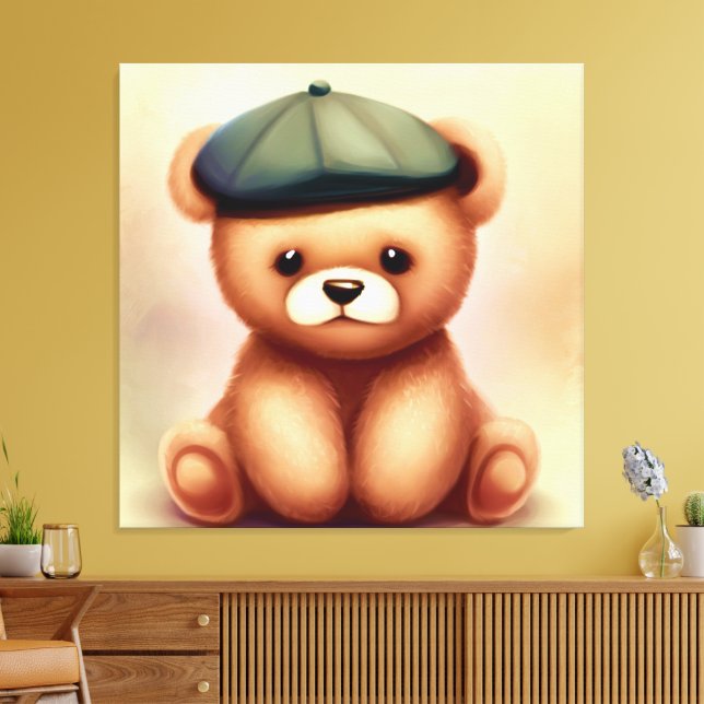 Decorative Sweet Baby Teddy Bear Canvas Print (Insitu(LivingRoom))