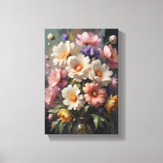 Decorative Table (Grace Flowers) Canvas Print