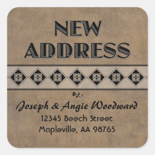 Decorative Tan Custom New Address Stickers