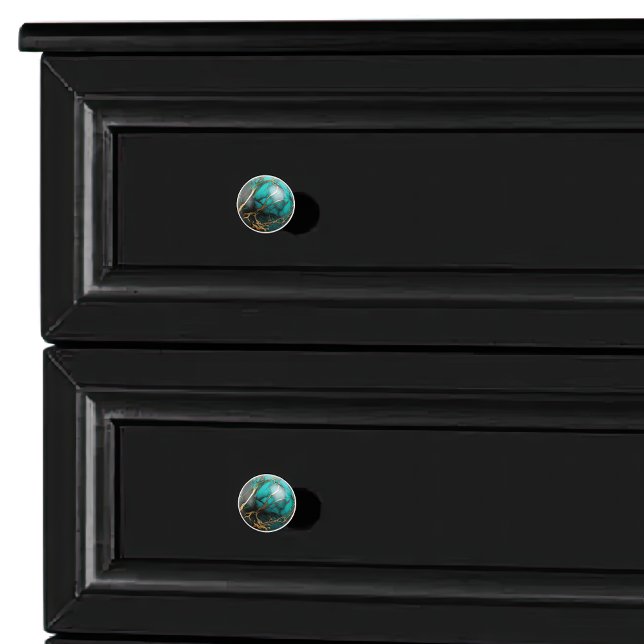 Decorative Teal Gold Marble Orb Ceramic Knob (Creator Uploaded)