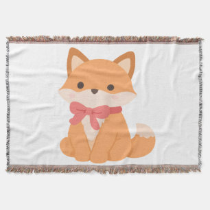 Decorative Throw Blanket with Wolf and Full Moon