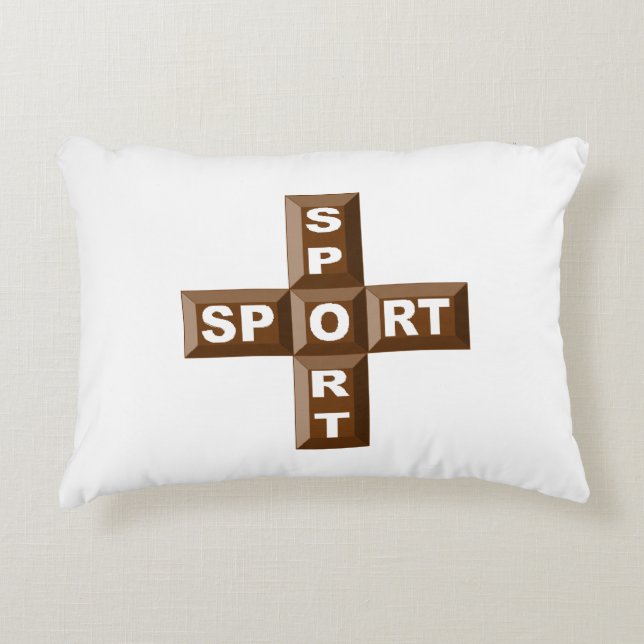 Decorative throw pillow for kids CHOCOLATE SPORT (Front)