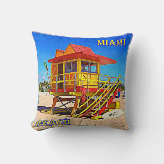 Decorative Throw Pillow Miami Beach Frenzy 5B