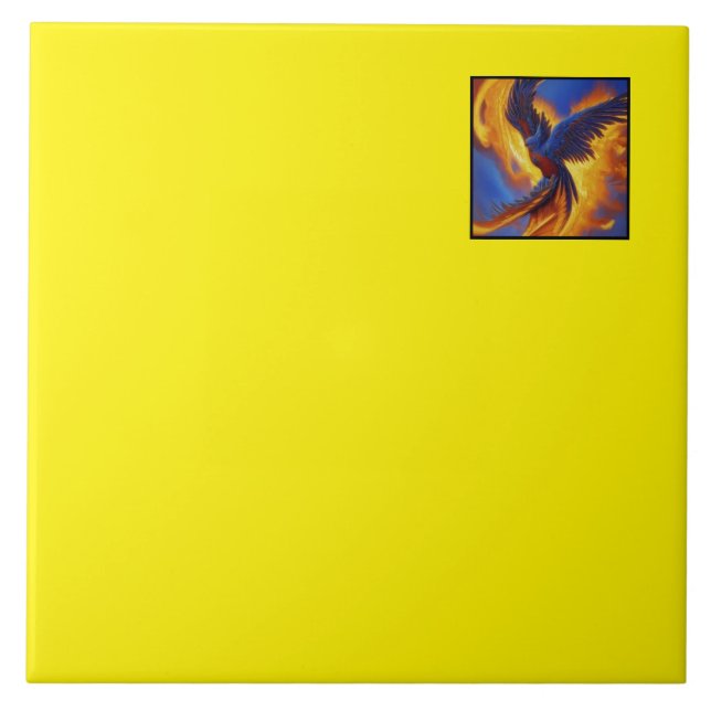 Decorative Tile - Bright Yellow - Phoenix Art (Front)