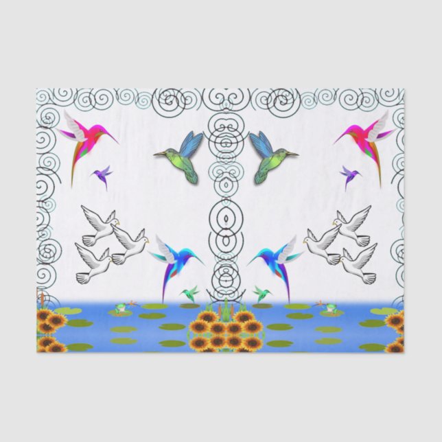 Decorative tissue paper birds (Front)