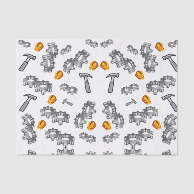 Decorative tissue paper carpenters tools (Front)