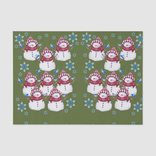 Decorative tissue paper christmas snowman (Front)