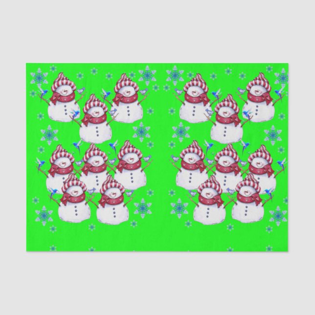 Decorative tissue paper christmas snowman (Front)