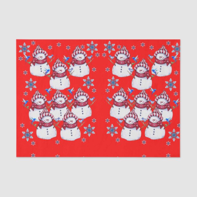 Decorative tissue paper christmas snowman (Front)