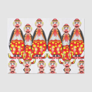 Decorative tissue paper clowns