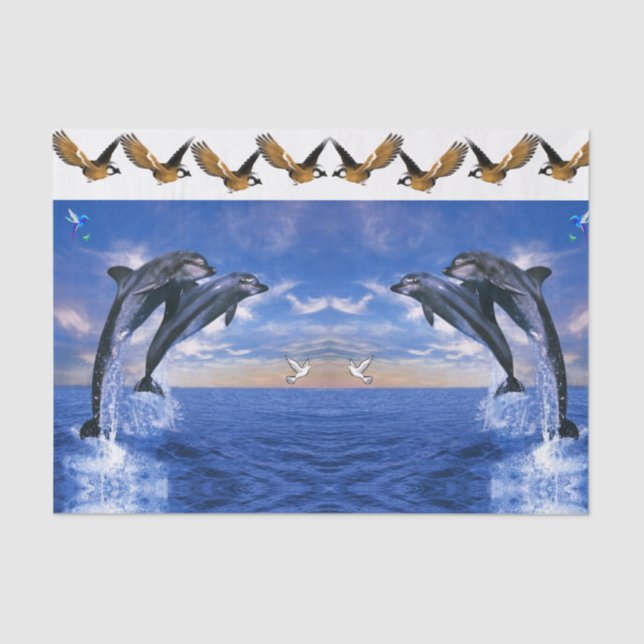 Decorative tissue paper dophins (Front)