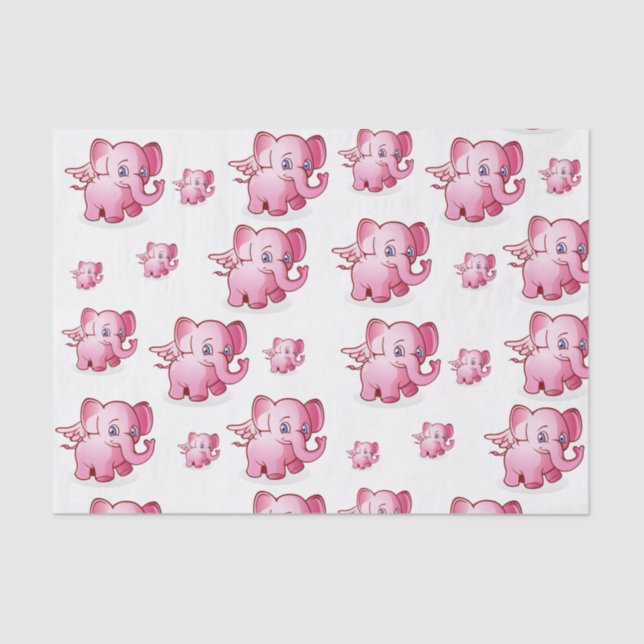 Decorative tissue paper pink pigs (Front)