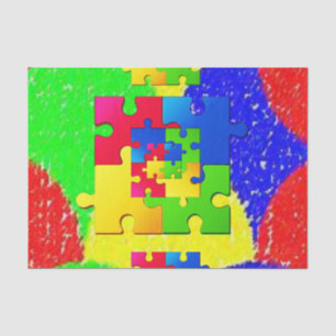 Decorative tissue paper puzzle