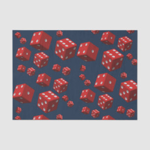 Decorative tissue paper red dice mancave