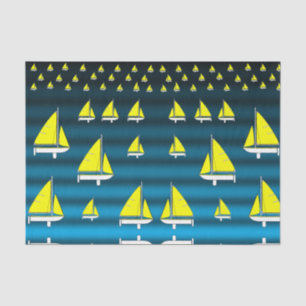 Decorative tissue paper sailboats yellow