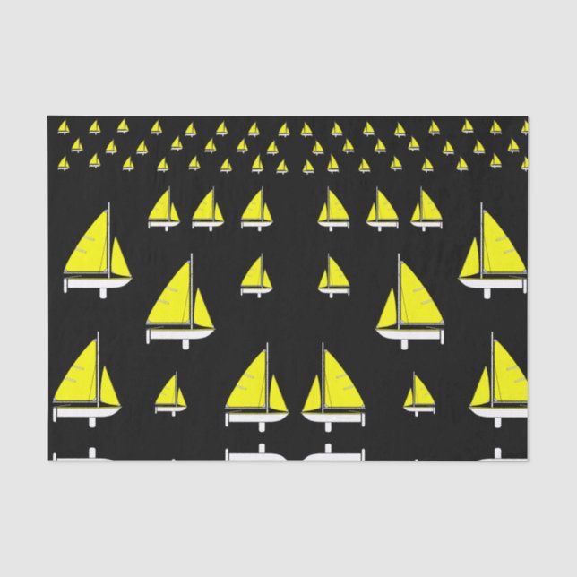 Decorative tissue paper sailboats yellow (Front)