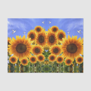 Decorative tissue paper sunflowers