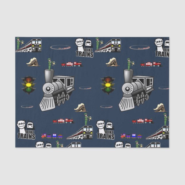 Decorative tissue paper trains (Front)