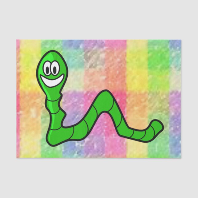 Decorative tissue paper worms (Front)