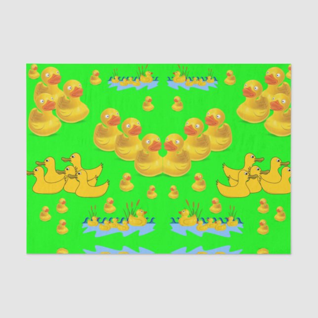 Decorative tissue paper yellow ducks (Front)