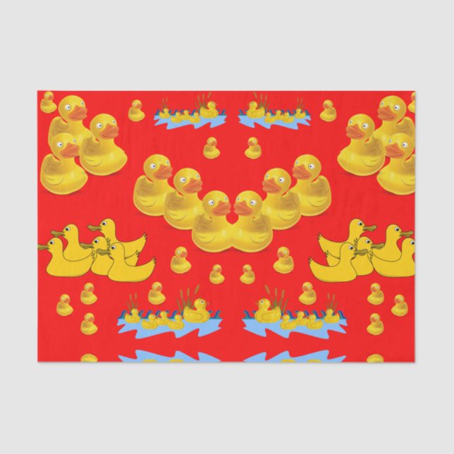 Decorative tissue paper yellow ducks (Front)