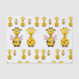 Decorative tissue paper yellow giraffe