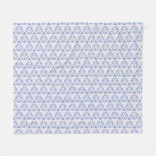 Decorative Triangles Blue White Fleece Blanket