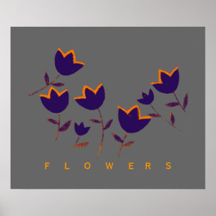 decorative tulip flowers print