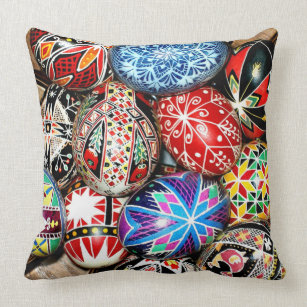 Decorative Ukrainian Easter Eggs Cushion