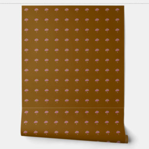 Decorative Umbrellas Brown Wallpaper