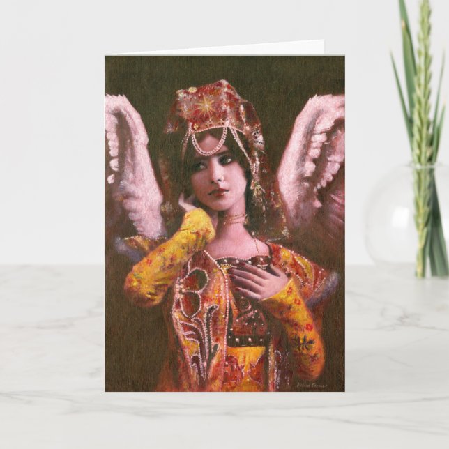 Decorative Vintage Angel Greetings Card (Front)