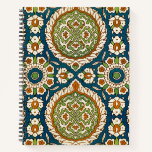 Decorative Vintage Arabic Floral Pattern Notebook